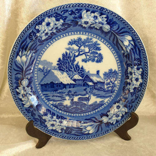 Vintage Wedgwood Plate Etruria England  235mm Fallow Deer (small nic on back of plate)