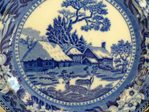 Vintage Wedgwood Plate Etruria England  235mm Fallow Deer (small nic on back of plate)