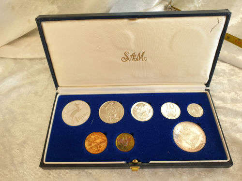 1987 South Africa Short Proof Set - Includes the Silver R1 Coin