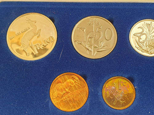 1987 South Africa Short Proof Set - Includes the Silver R1 Coin