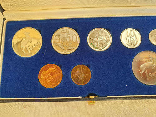 1987 South Africa Short Proof Set - Includes the Silver R1 Coin