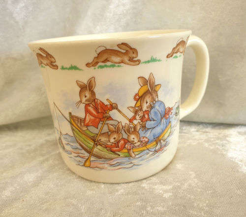 1984 Royal Doulton BUNNYKINS Cup English Bone China Tableware 77x110x90mm Golden Jubilee Celebration