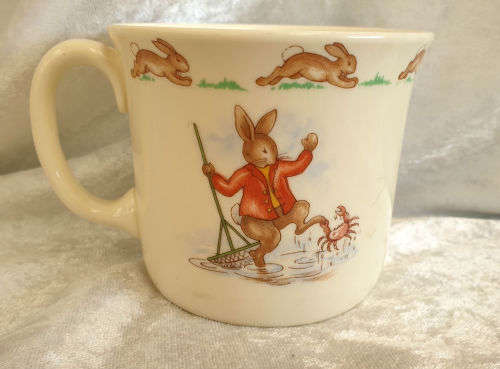 1984 Royal Doulton BUNNYKINS Cup English Bone China Tableware 77x110x90mm Golden Jubilee Celebration