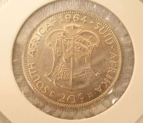 1964 RSA  Silver 20 cent uncirculated in sleeve-Silver (.500)  11.3 g   28.7 mm