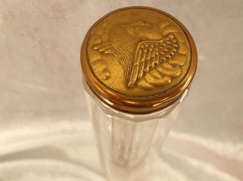 Antique ladies grooming set - Mirror (broken)  Comb. Brush , Bottol and Lid for another Bottle