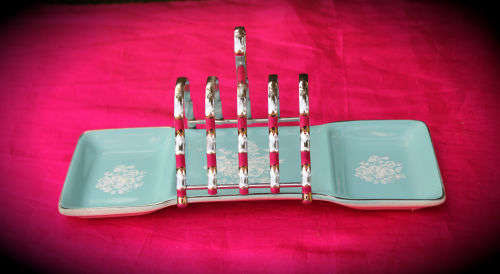 Lovely vintage toast and jam rack and tray, Stylecraft Midwinter pottery, 60's  no 225 -130x265x105m