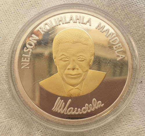 South Africa Nelson Rolihlahla Mandela Robben Island "A long walk to freedom" "1964-1982" Gold Clad/