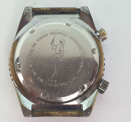 Rare Vintage Swiss Made MuLma watch 21 jewels 5ATM electronically Timed -Working -no strap