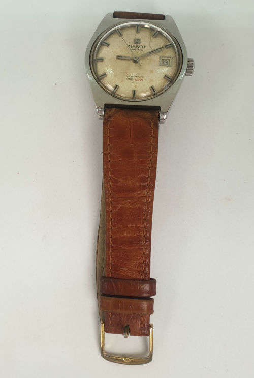 Vintage 1970's Tissot Swiss Automatic PR 516 Automatic Watch -working -date engraved on back