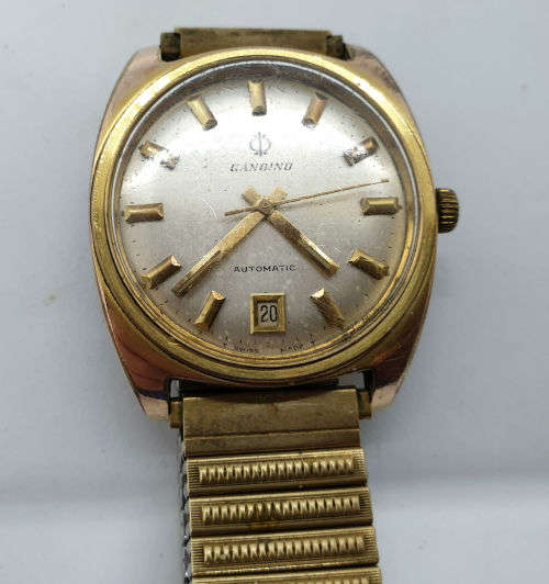 Vintage Pre -owned 1960's Gandino Automatic Watch Swiss Made working and holding time -engraved