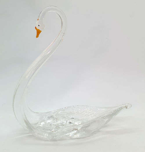 Glass Swan 177x165x65  (could be used as a candy or Jewelry holder)