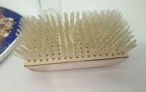 Antique ladies grooming set - Mirror (broken)  Comb. Brush , Bottol and Lid for another Bottle