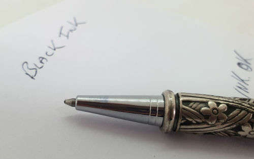 Vintage (Non-magnetic) Metal Ballpoint Pen (No Name) with a Cross Refill -  Black ink still Ok