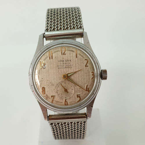 Vintage VAN DYK Bagobloc 17 Jewels mens watch - working-Mechanical -Unbreakable mainspring