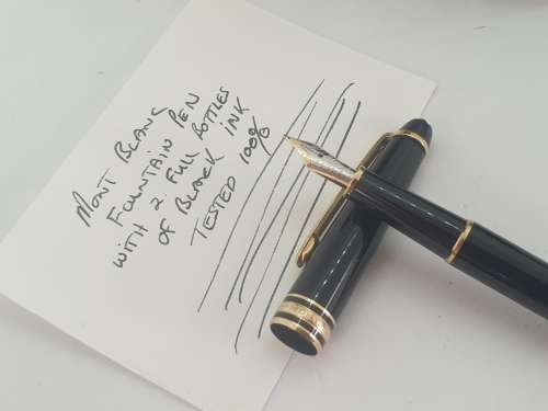 Montblanc Meisterstuck Fountain Pen, 14k Nib, 4810, 585, +Montblanc Ball pen + 2 Bottles of INK + 2