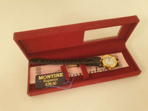 1980's Ladies MONTINE Quartz watch (never been used) with original price tag of £39.50