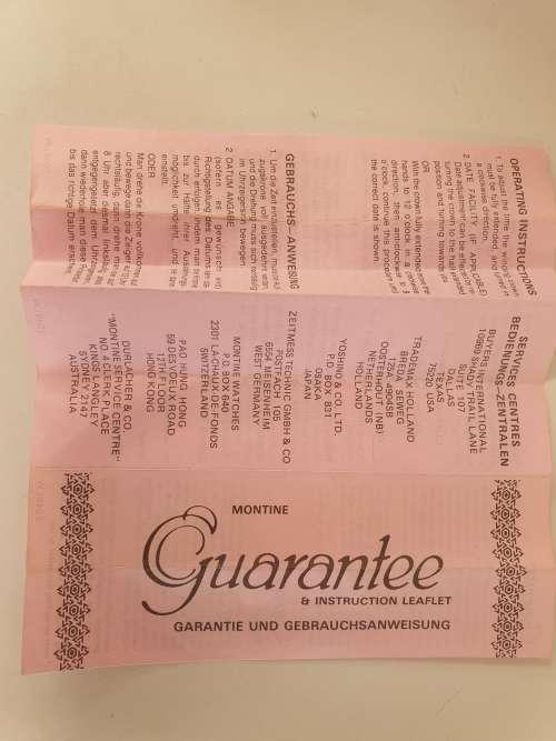 1980's Ladies MONTINE Quartz watch (never been used) with original price tag of £39.50