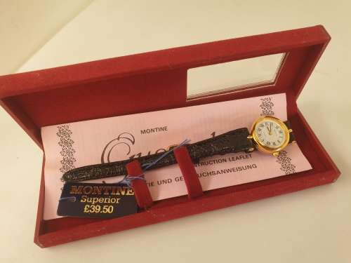 1980's Ladies MONTINE Quartz watch (never been used) with original price tag of £39.50