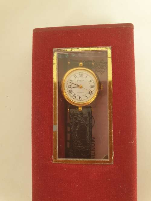 1980's Ladies MONTINE Quartz watch (never been used) with original price tag of £39.50