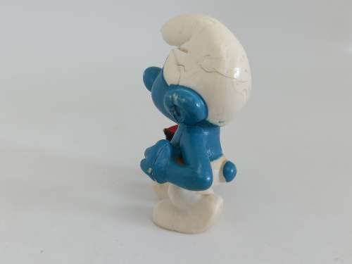 Rare Collectable Watchman Smurf Figurine Peyo 1970's    - PVC-