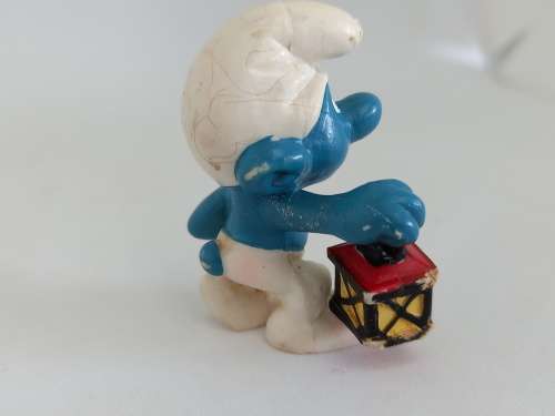 Rare Collectable Watchman Smurf Figurine Peyo 1970's    - PVC-