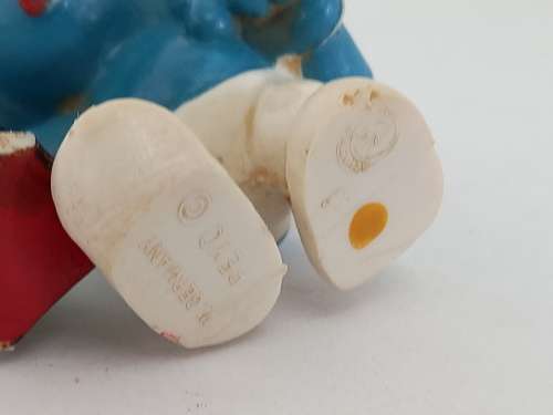 Rare Collectable Watchman Smurf Figurine Peyo 1970's    - PVC-