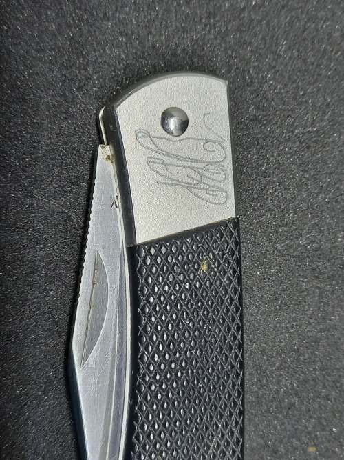 Vintage Kershaw 3320 Pocket Knife - Engraved 177mm with blade open
