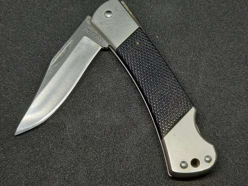 Vintage Kershaw 3320 Pocket Knife - Engraved 177mm with blade open