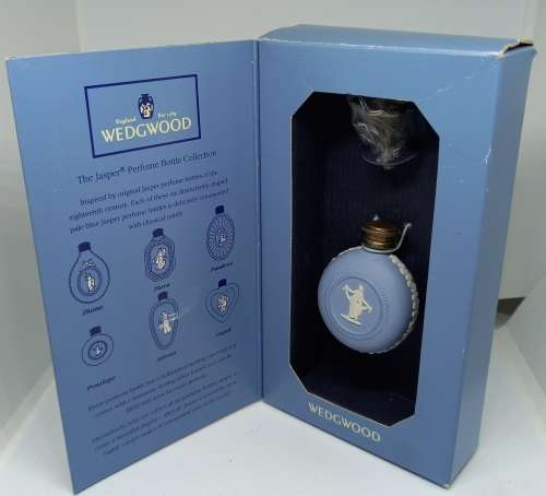 1990's Wedgwood Jasperware - Perfume Bottle Collection "PENELOPE" Sterling Silver Top-Still in Box