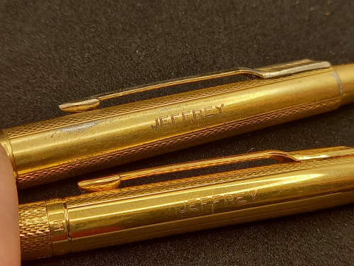 Gold plated Parker 75 Roller Ball and Pencil set Made in France  N date code- see condition