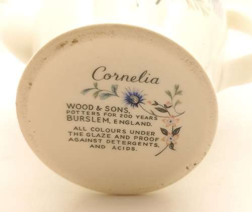Antique /Vintage Wood and Sons `Cornelia` Tea pot,creamer and 5 Duo`s -Burslem England