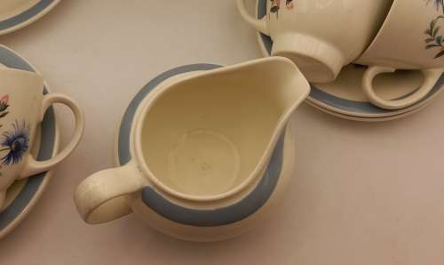 Antique /Vintage Wood and Sons `Cornelia` Tea pot,creamer and 5 Duo`s -Burslem England