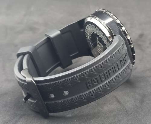 Unused -Caterpillar Men's Sport Chronograph Tachymeter Watch 10atm Rubber band -Need Battery