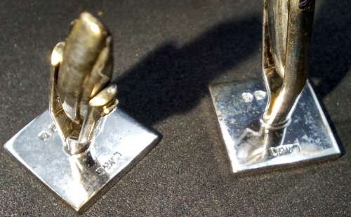 Vintage Solid Silver Cufflink and Tie Clip set Hallmarked London 10.34g in Boxed