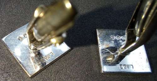 Vintage Solid Silver Cufflink and Tie Clip set Hallmarked London 10.34g in Boxed