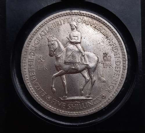1953 5 Shillings - Elizabeth II Coronation-Coronation of Elizabeth II in capsule