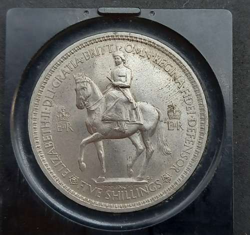 1953 5 Shillings - Elizabeth II Coronation-Coronation of Elizabeth II in capsule