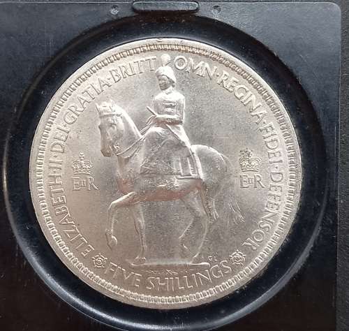 1953 5 Shillings - Elizabeth II Coronation-Coronation of Elizabeth II in capsule
