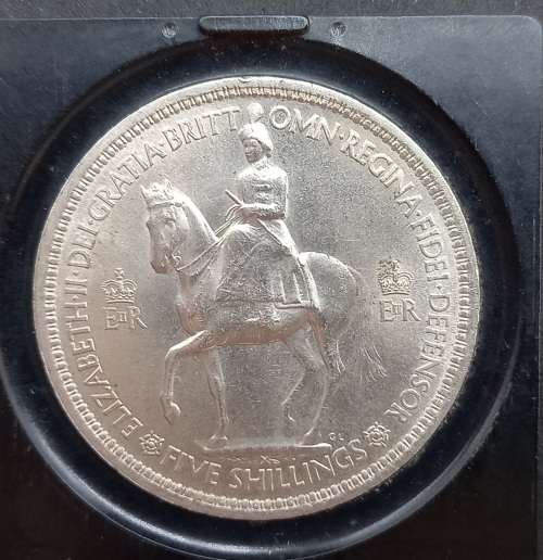 1953 5 Shillings - Elizabeth II Coronation-Coronation of Elizabeth II in capsule