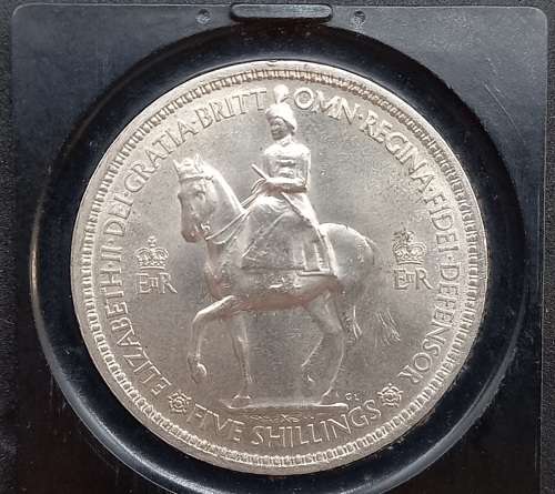 1953 5 Shillings - Elizabeth II Coronation-Coronation of Elizabeth II in capsule