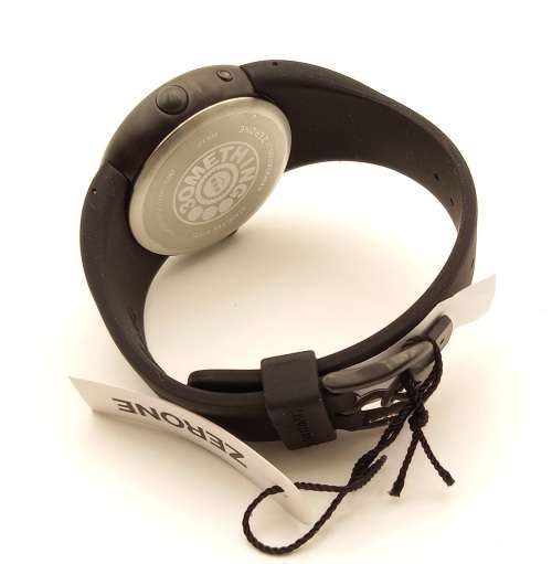 Unused (New) ZERONE Crossover 30METHING "dot dot dot" IP Black with 12 Colored Spheres Digital Watch