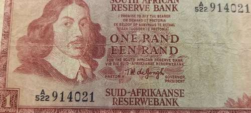 1973 1 Rand -English - Afrikaans - T.W. De jongh