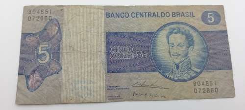 1970-1979 -  Brazil 5 Cruzeiros 2nd edition Bank note