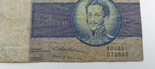 1970-1979 -  Brazil 5 Cruzeiros 2nd edition Bank note