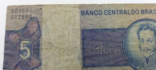 1970-1979 -  Brazil 5 Cruzeiros 2nd edition Bank note