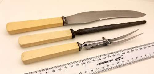 Vintage Carving set - Geo. Wostenholm & Son Sheffield England - Firth Brearley Stainless