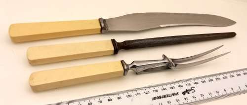 Vintage Carving set - Geo. Wostenholm & Son Sheffield England - Firth Brearley Stainless