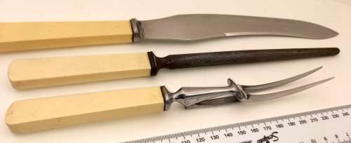 Vintage Carving set - Geo. Wostenholm & Son Sheffield England - Firth Brearley Stainless