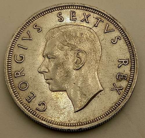 1949 Silver (.800) 5 Shillings - George VI 5 Shillings, SEXTVS REX