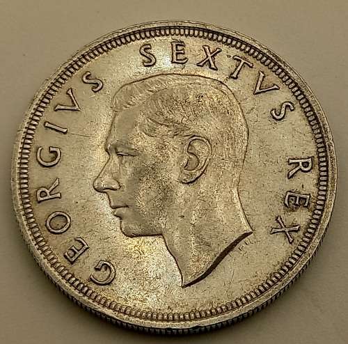 1949 Silver (.800) 5 Shillings - George VI 5 Shillings, SEXTVS REX